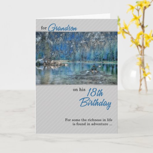 カヤックアウトドアズ孫の18誕生日 カード (黄色い花)