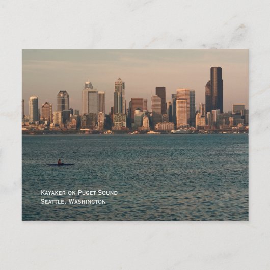 カヤックアットシアトルサンセットポストカード ポストカード (正面)