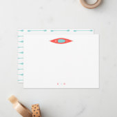 カヤックアモダンクアブルー文パーソナライズされた房具 ノートカード (正面/裏面インサイチュ)