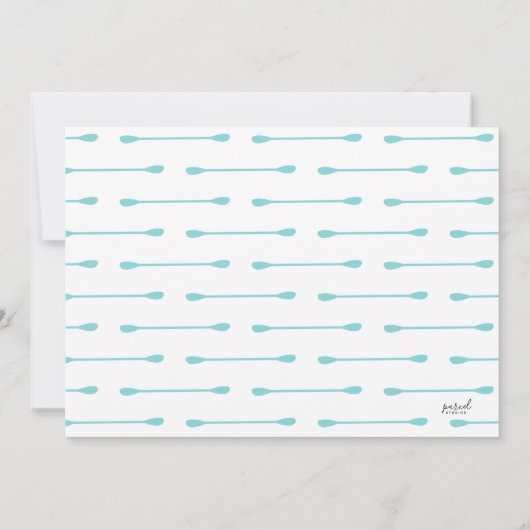 カヤックアモダンクアブルー文パーソナライズされた房具 ノートカード (裏面)