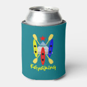 カヤックウォータースポーツをテーマにしたグラフィック 缶クーラー (缶正面)
