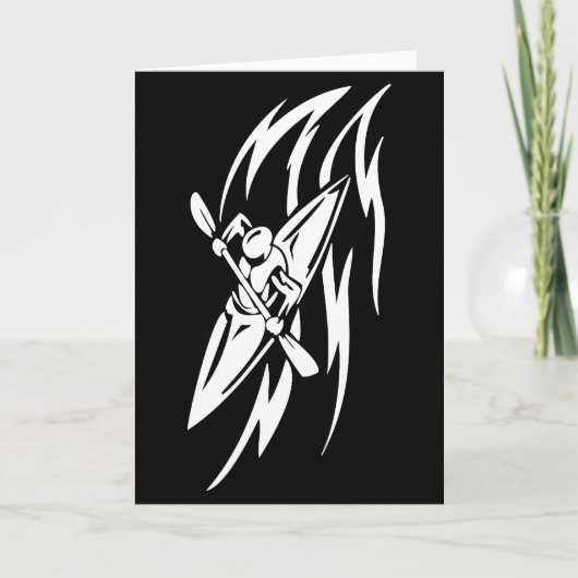 カヤックエクストリームスポーツグラフィック(白黒) カード (正面)