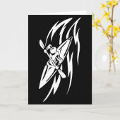 カヤックエクストリームスポーツグラフィック(白黒) カード (黄色い花)