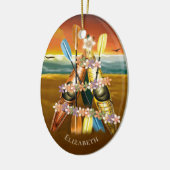 カヤックオーナメントwトロピカルカヤッククリスマスツリー セラミックオーナメント (左)