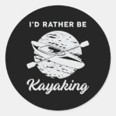 カヤックカヌカヌカヌパドルギフトおもしろいカヤック ラウンドシール (正面)