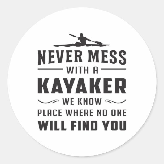 カヤックカヌカヤックカヌギフトおもしろいアイディア ラウンドシール (正面)