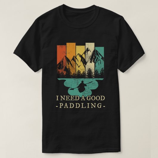 カヤックカヌーレトロ Tシャツ (デザイン正面)