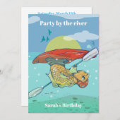 カヤックカヌー誕生日パーティー 招待状 (正面/裏面)