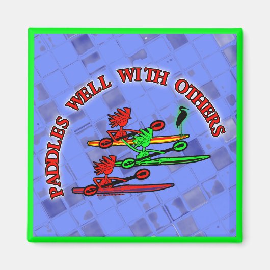 カヤックカヌー – 他の人とパドル マグネット (正面)