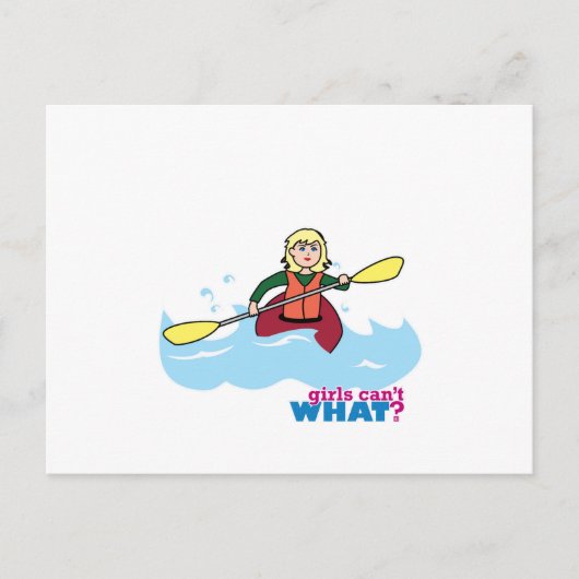 カヤックガール – ライト/ブロンド ポストカード (正面)