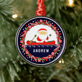 カヤックキャンピングホリデーギフト メタルオーナメント