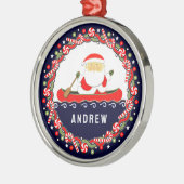 カヤックキャンピングホリデーギフト メタルオーナメント (左)