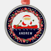 カヤックキャンピングホリデーギフト メタルオーナメント (正面)