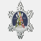 カヤッククリスマスツリーのカヤックギフトパーソナライズされた スノーフレークピューターオーナメント (右)