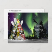 カヤッククリスマスツリーオーロラボレリス シーズンポストカード (正面/裏面)