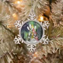 カヤッククリスマスツリーオーロラボレリス スノーフレークピューターオーナメント