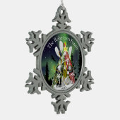 カヤッククリスマスツリーオーロラボレリス スノーフレークピューターオーナメント (左)