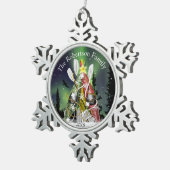 カヤッククリスマスツリーオーロラボレリス スノーフレークピューターオーナメント (右)