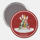 カヤッククリスマスツリーカヤックパドルパーソナライズされた マグネット (正面/裏面)