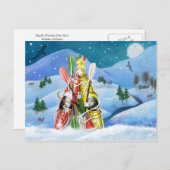 カヤッククリスマスツリー疑問に思-自然 シーズンポストカード (正面/裏面)