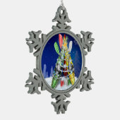 カヤッククリスマスツリー スノーフレークピューターオーナメント (左)