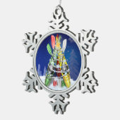 カヤッククリスマスツリー スノーフレークピューターオーナメント (右)