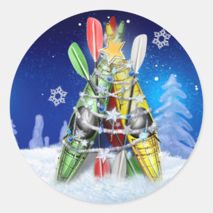 カヤッククリスマスツリー ラウンドシール