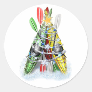 カヤッククリスマスツリー ラウンドシール