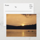 カヤックスオンレイクアットサンセットはがき ポストカード (正面/裏面)