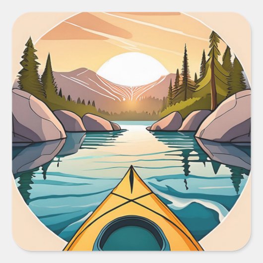 カヤックステッカー スクエアシール (正面)