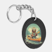 カヤックスロートカヌー愛獣おもしろいヴィンテージ キーホルダー (正面左)