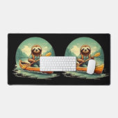 カヤックスロートカヌー愛獣おもしろいヴィンテージ デスクマット (キーボード&マウス)