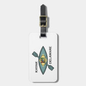 カヤックデラウェア州旗 ラゲッジタグ (正面縦)