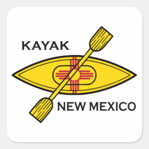 カヤックニューメキシコ国旗 スクエアシール
