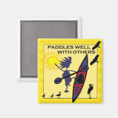 カヤックパドルズウェルオンイエロー マグネット (正面/裏面)