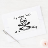 カヤックパドル海賊船ステッカー 長方形シール (封筒)