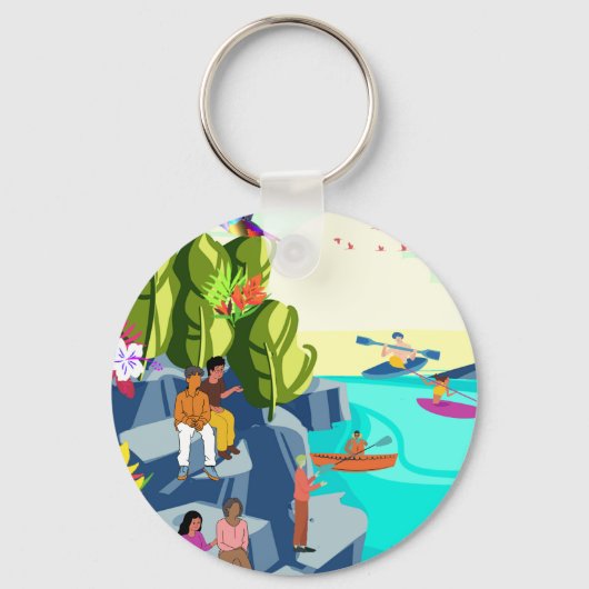 カヤックブリスの自然美しいの万華鏡のように千変万化するパターン キーホルダー (正面)