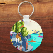 カヤックブリスの自然美しいの万華鏡のように千変万化するパターン キーホルダー (正面)