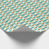 カヤックブルーベージュボートパターン ラッピングペーパー (角)