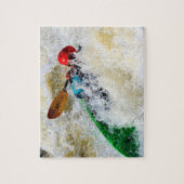 カヤックホワイトウォーターアドレナリンラッシュ – 8x10 ジグソーパズル (縦)