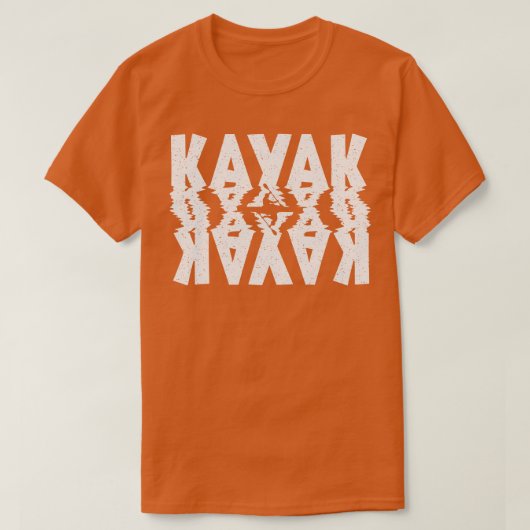 カヤックホワ動揺してイトタイポグラフィ Tシャツ (デザイン正面)