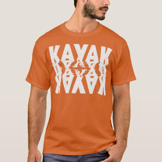 カヤックホワ動揺してイトタイポグラフィ Tシャツ