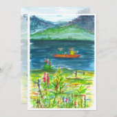 カヤックマウンテンレイクリタイアメントパーティの招待状 招待状 (正面/裏面)