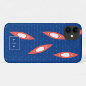 カヤックモパーソナライズされたノグラムブルーコーラルモダン Case-Mate iPhoneケース (裏面(横))