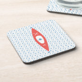 カヤックモパーソナライズされたノグラムブルーコーラル コースター (左側)