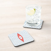 カヤックモパーソナライズされたノグラムブルーコーラル コースター (右側)