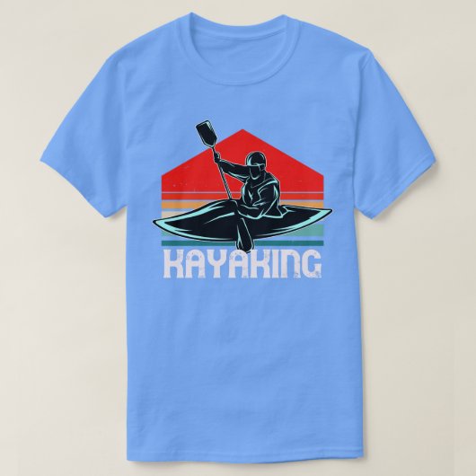 カヤックリバーパドルボートヴィンテージカヤッカー Tシャツ (デザイン正面)