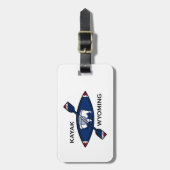 カヤックワイオミング国旗 ラゲッジタグ (正面縦)