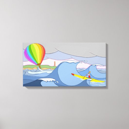カヤック大尉と気球 キャンバスプリント (正面)