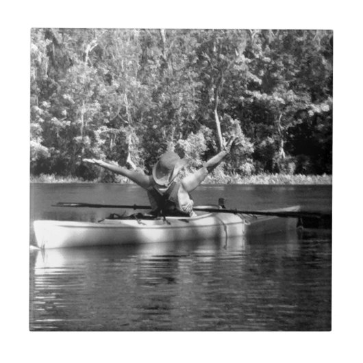 カヤック女性 タイル (正面)